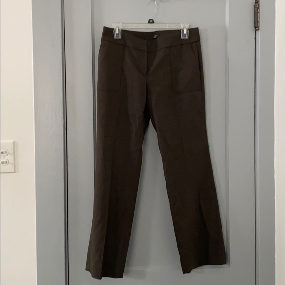 LOFT Dark Brown Straight Leg Trousers